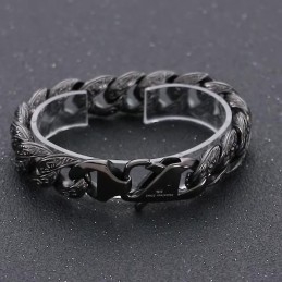 Pulsera Vintage De Titanio Con Diseño Chapado En Bronce Para Hombre