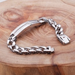 Pulsera De Titanio Con Cruz Y Diamantes Para Hombre, Joyería Vintage De Titanio.