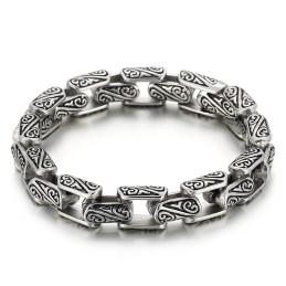 Pulsera De Titanio Con Estampado Floral, Accesorio Popular Para Regalar A Tu Novio.