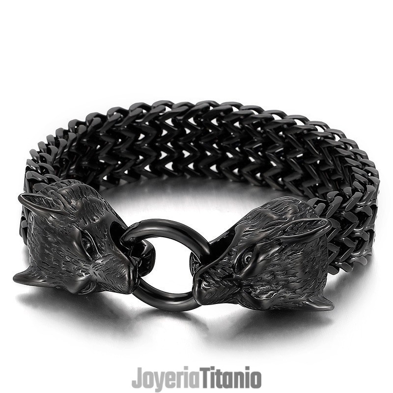 Pulsera Elegante Y Moderna Con Cabeza De Lobo De Titanio Pulsera Elegante Y Moderna Con Cabeza De Lobo De Titanio