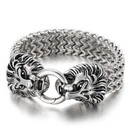 Pulsera Elegante Y Moderna Con Cabeza De León De Titanio