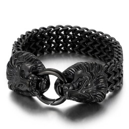 Pulsera Elegante Y Moderna Con Cabeza De León De Titanio