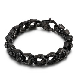 Pulseras De Titanio Con Diseño De Calavera De Viento Vintage De Moda Para Hombre, Estilo Hip Hop Y Rock.