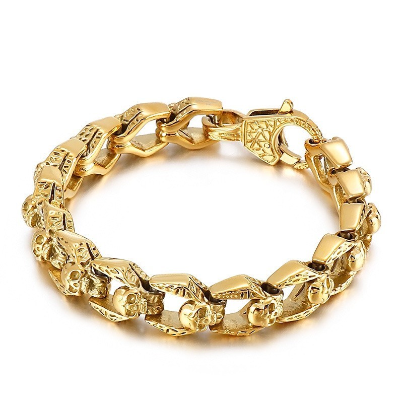 Pulsera De Titanio Con Diseño De Calavera Y Viento Retro Para Hombre, Estilo Hip Hop Y Rock. Pulsera De Titanio Con Diseño De Calavera Y Viento Retro Para Hombre, Estilo Hip Hop Y Rock.