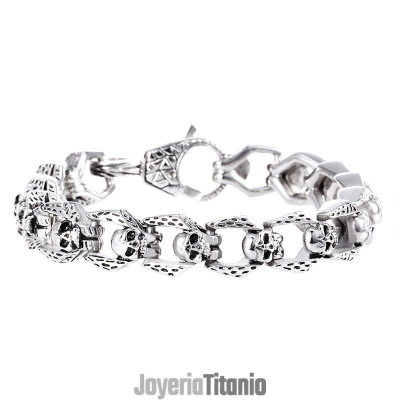 Pulsera De Titanio Con Diseño De Calavera Y Viento Retro Para Hombre, Estilo Hip Hop Y Rock. Pulsera De Titanio Con Diseño De Calavera Y Viento Retro Para Hombre, Estilo Hip Hop Y Rock.