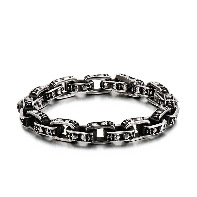 Pulsera De Calavera De Titanio, Elegante Pulsera De Motociclista Fantasma, Joyería De Titanio