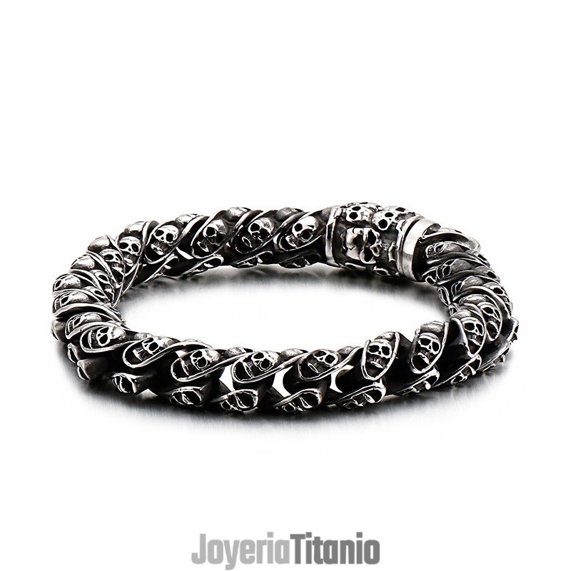 Pulsera De Calavera De Titanio, Elegante Pulsera De Motociclista Fantasma, Joyería De Titanio Pulsera De Calavera De Titanio, Elegante Pulsera De Motociclista Fantasma, Joyería De Titanio
