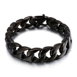 Pulsera De Titanio Negro Para Hombre, Cadena Para Hombre