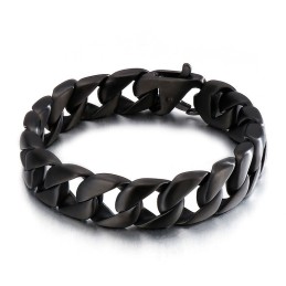 Pulsera De Titanio Negro Para Hombre, Cadena Para Hombre