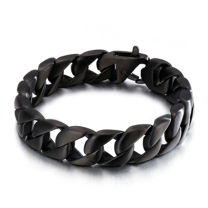 Pulsera De Titanio Negro Para Hombre, Cadena Para Hombre Pulsera De Titanio Negro Para Hombre, Cadena Para Hombre
