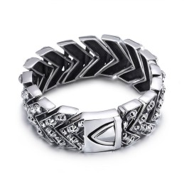 Pulsera De Titanio Con Calavera Grande, Moderna Y Elegante