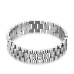Pulsera De Hombre Con Diamantes A Juego Y Estilo Relajado