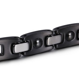 Exquisitas Pulseras De Titanio Negro Para Pareja