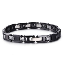 Exquisitas Pulseras De Titanio Negro Para Pareja