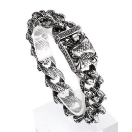 Pulsera Vintage De Titanio Con Cabeza De Serpiente Para Hombre