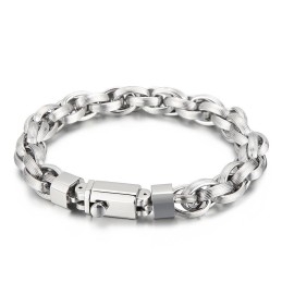 Pulsera De Moda Con Doble Anilla Y Botón A Presión Con Baño Al Vacío Para Hombre