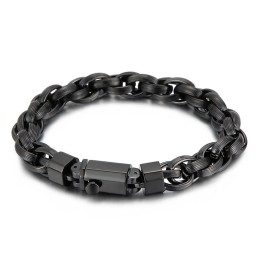 Pulsera De Moda Para Hombre Con Doble Anilla Y Botón A Presión Con Baño Al Vacío