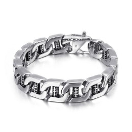 Pulsera De Titanio Para Hombre Con Diseño De Dados Huecos Y Puntos Con Agujeros