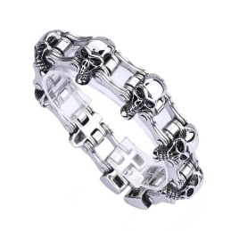Pulsera De Motociclista De Titanio Con Calavera De Estilo Chic Para Hombre
