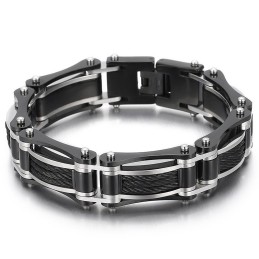 Pulsera De Titanio Con Diseño De Cuerda De Cáñamo Y Alambre De Acero Para Hombre, Con Un Ambiente Sencillo.