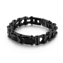 Pulsera De Titanio Con Cadena De Motociclista De Rock Para Hombre Con Diamantes