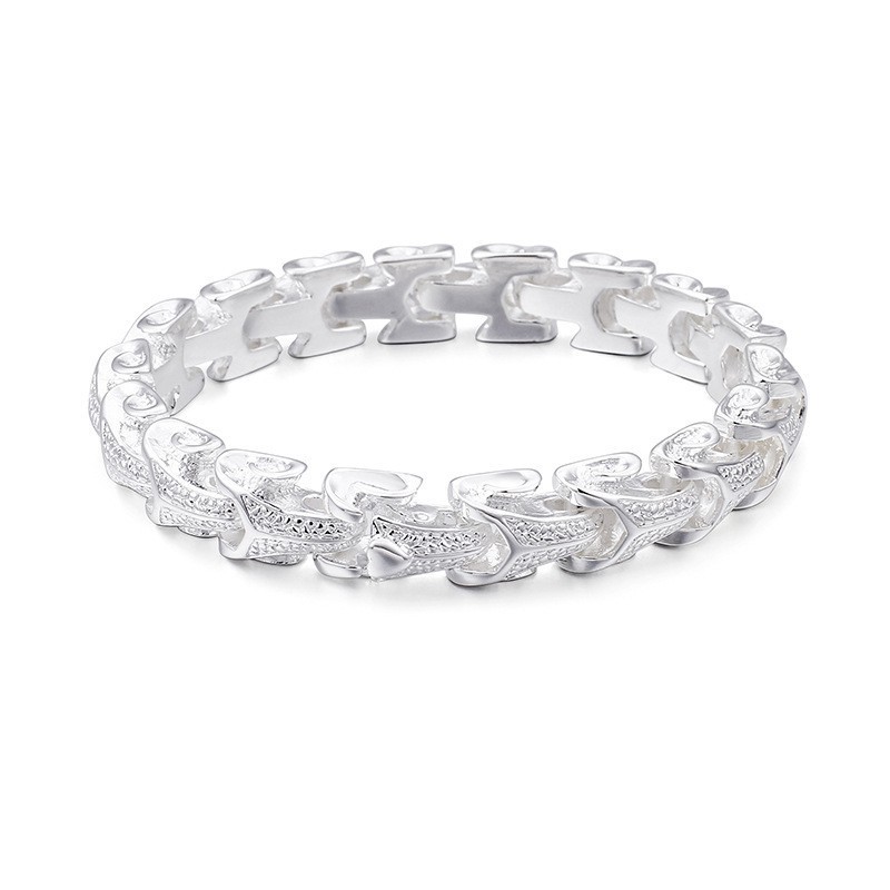 Pulsera De Titanio Con Escamas De Dragón Para Hombre, Estilo Vintage, Chapada En Plata. Pulsera De Titanio Con Escamas De Dragón Para Hombre, Estilo Vintage, Chapada En Plata.