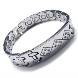 Pulsera De Carburo De Tungsteno De 12 Mm De Ancho Con Diamantes Para Hombre