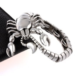 Pulsera De Titanio Pulido Con Diseño De Animal Escorpión