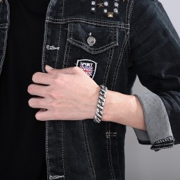 Pulsera De Titanio Elegante Y Pulida Para Hombre.