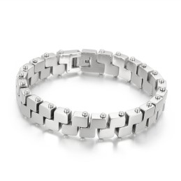 Pulsera De Titanio Con Letras De 18 Quilates Y Baño Al Vacío Para Hombre