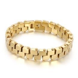 Pulsera De Titanio De 18 Quilates Con Baño Al Vacío Para Hombre
