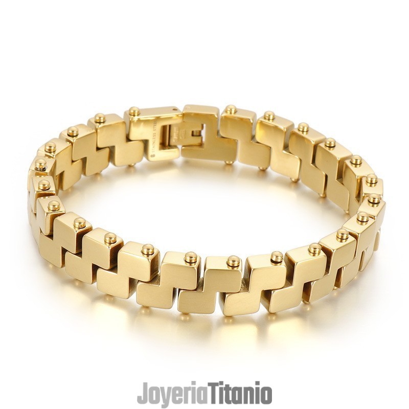 Pulsera De Titanio De 18 Quilates Con Baño Al Vacío Para Hombre Pulsera De Titanio De 18 Quilates Con Baño Al Vacío Para Hombre