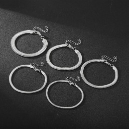 Pulseras De Titanio Con Cadena De Hueso De Serpiente Para Hombre Y Mujer.