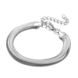 Pulseras De Titanio Con Cadena De Hueso De Serpiente Para Hombre Y Mujer.