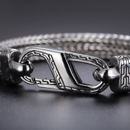 Pulsera De Titanio Con Diseño De Hueso De Dragón Vintage Para Hombre