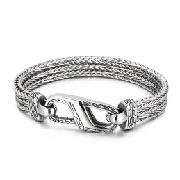 Pulsera De Titanio Con Diseño De Hueso De Dragón Vintage Para Hombre
