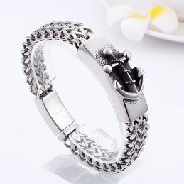 Pulsera De Titanio Con Ancla De Estilo Chic Para Hombre