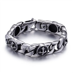 Pulsera De Titanio Con Cruz Redonda Y Estilo Chic Vintage Para Hombre