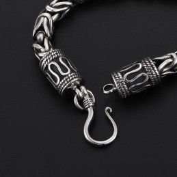 Pulsera De Titanio Para Hombre, Estilo Vintage, Elegante, Con Cierre De Anilla Y Diseño De Paz, Ideal Como Regalo.