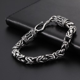 Pulsera De Titanio Para Hombre, Estilo Vintage, Elegante, Con Cierre De Anilla Y Diseño De Paz, Ideal Como Regalo.