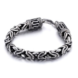 Pulsera De Titanio Para Hombre, Estilo Vintage, Elegante, Con Cierre De Anilla Y Diseño De Paz, Ideal Como Regalo.
