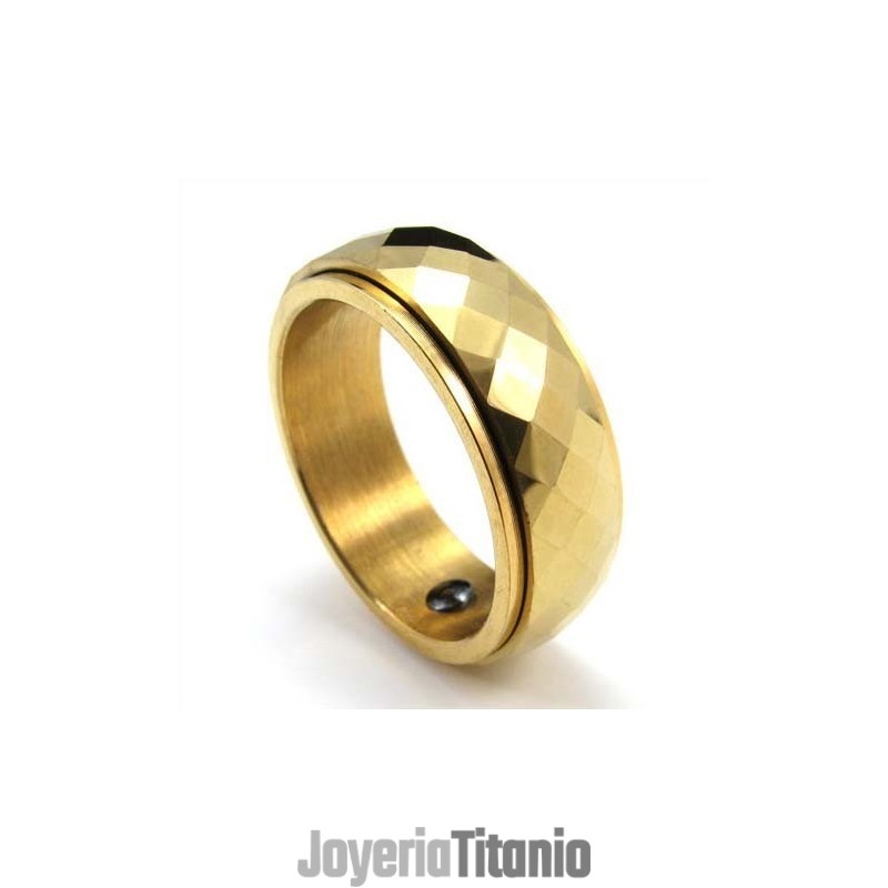 Anillo De Tungsteno Facetado Dorado De Nuevo Estilo Anillo De Tungsteno Facetado Dorado De Nuevo Estilo