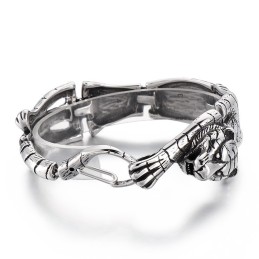 Pulsera De Titanio Con Tigre Dorado Antiguo Para Hombre