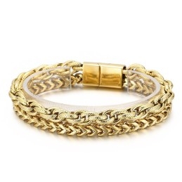 Pulsera De Titanio De Doble Capa Con Revestimiento Al Vacío Para Hombre
