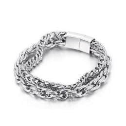 Pulsera De Titanio De Doble Capa Con Revestimiento Al Vacío Para Hombre