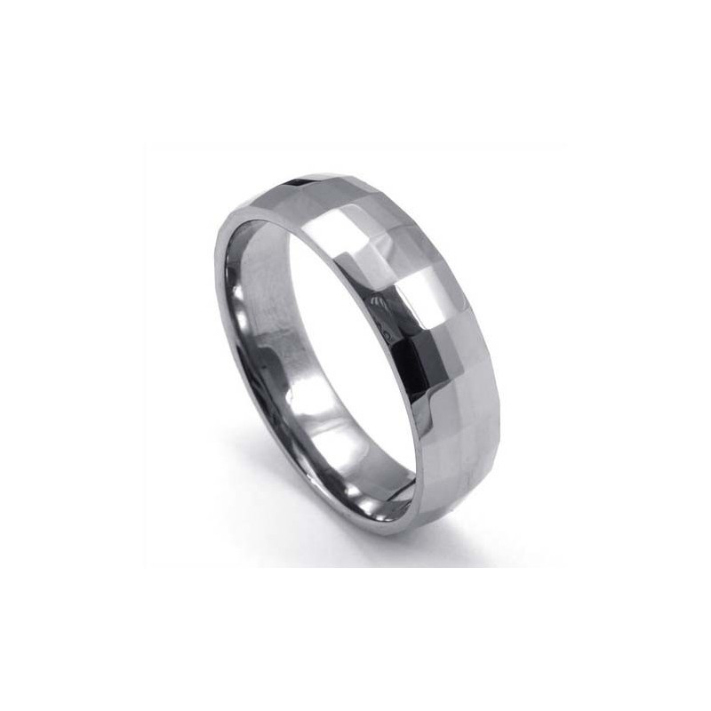 Anillo De Tungsteno Facetado De Moda Anillo De Tungsteno Facetado De Moda