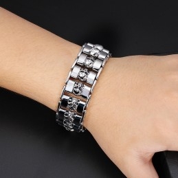 Pulsera De Titanio Con Calavera De Estilo Chic Para Hombre