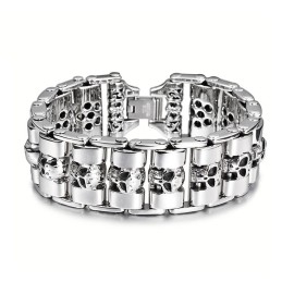 Pulsera De Titanio Con Calavera De Estilo Chic Para Hombre