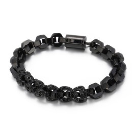 Pulsera De Titanio Con Calavera Poligonal Empalmada Para Hombre