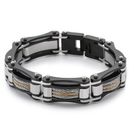 Pulsera De Titanio Estilo Motociclista Para Hombre Con Cadena Giratoria De Rock Hip-Hop